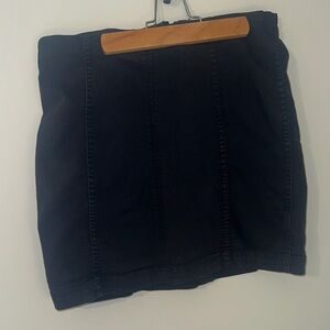 Free people Black Denim Mini Skirt
